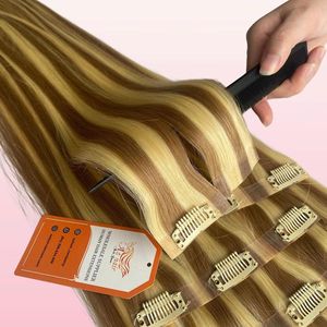 Vente flash - Extensions de cheveux humains en clip, style lisse, cheveux vietnamiens Remy de qualité 12A, trame unique - Product Image 5