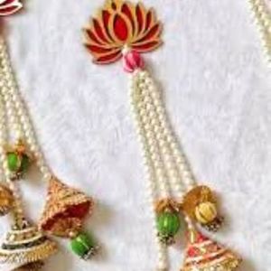 New arrival Lotus <b>Door</b> Hangigns With Beautiful Gotta and Moti Mala Work Lotus <b>Door</b> Hangings for Home and Wedding, Festival Decor - Product Image 3
