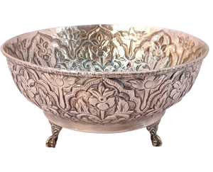 Frutero de Metal de Latón chapado en plata en relieve con diseño Floral antiguo, técnica personalizada, pantalla de mesa, fruta seca, Chocolate - Product Image 1