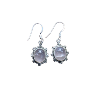 Handmade Silver Boho Style <b>Earrings</b> Jewelry 925 Sterling Silver <b>Rose</b> <b>Quartz</b> Gemstone Trending <b>Earrings</b> Jewelry For Women Gift - Product Image 1