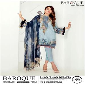 Trajes de césped paquistaníes indios bordados hermosos de alta calidad para damas Ropa Premium Dupatta impresionante de larga duración - Product Image 3