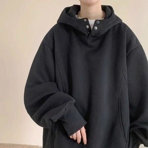 Jersey de poliéster y algodón de alta calidad, ropa de calle de talla grande, sudaderas con capucha sólidas con logotipo personalizado, sudaderas con capucha para hombre - Product Image 2