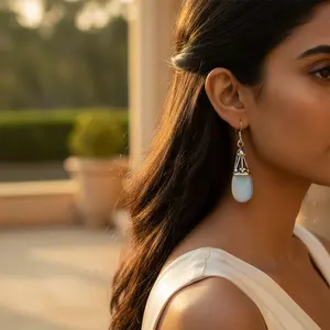 Pendientes de Plata 925 con Forma de Lágrima para Mujer, Joyería de Moda para Regalo - Product Image 2