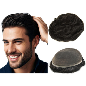 Système de remplacement capillaire en dentelle française complète, fait main, avec nœuds blanchis et ligne de <span class=keywords><strong>cheveux</strong></span> naturelle, <span class=keywords><strong>pour</strong></span> hommes, en <span class=keywords><strong>cheveux</strong></span> humains indiens, vente en gros - Product Image 1
