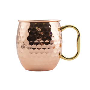 Tazas de cobre puro de diseño martillado con mango de latón Taza de cobre de mula de Moscú para agua potable Cerveza Vodka Tazas - Product Image 1