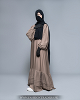 Abaya de luxe Nida respirante à volants et manches élastiques pour femme, robe islamique modeste, commande en gros, fabricant OEM, livraison rapide