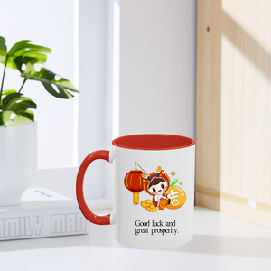 Effiprint Tùy Chỉnh 11Oz Thăng Hoa Gốm Cốc Cà Phê Với Màu Đỏ Bên Trong Và Xử Lý Cá Nhân Với Hình Ảnh Tên Văn Bản - Product Image 5
