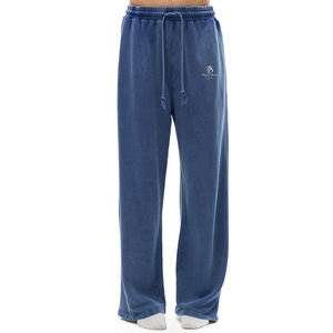 Ropa de calle personalizada para hombre, pantalones de chándal de algodón ligeros de cintura media, pantalones de chándal acampanados, pierna recta suelta, pierna ancha con cordón - Product Image 3