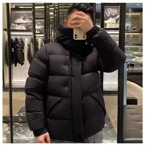 Nouvelle veste d'hiver pour homme en duvet de canard à capuche, veste matelassée tendance, grande taille, imperméable, noire, pour homme - Product Image 4