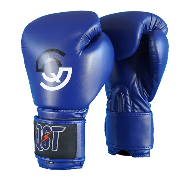 QST Boxing Gloves Leather Print OEM Logo Multi Layer Foam Padded Professional AmateurTraining Boxing Fight Gloves