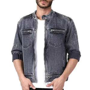 Chaqueta de Mezclilla Recubierta para Hombre, Estilo Vintage con Cuello Alto y Capucha, con Logotipo Frontal y Diseño Personalizado - Product Image 5