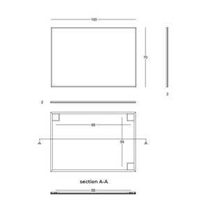 Espejo de Pared Reversible de 100x70 cm con Borde Pulido y Acabado Negro Mate - Product Image 5