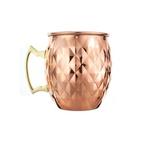 แก้วมัทมอสโกทองแดงสีโรสโกลด์สำหรับดื่มเครื่องดื่มเย็นดื่มไวน์เบียร์ใช้ดื่มบาร์โรงแรมของตกแต่งบ้าน - Product Image 3