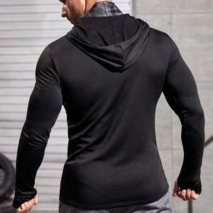 100% Polyester <b>Mens</b> Sporty Custom Hoodies <b>Pullover</b> With Designs Slim Fit Stretchy Hoody - Product Image 3