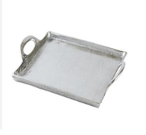 Plateau de service minimaliste moderne en acier inoxydable argenté 304 avec miroir Ornement Décoration douce Salle d'échantillon Lumière Plateau de rangement de luxe - Product Image 3