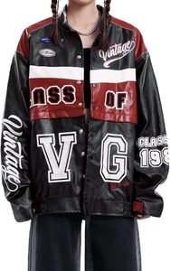 Chaqueta de piel sintética para mujer Y2k VG Chaqueta de carreras desmontable Trajes de moda de gran tamaño - Product Image 5