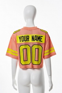 เสื้อฟุตบอลอเมริกันแบบตาข่าย - รับผลิตตามสั่ง MOQ ต่ำ พิมพ์ลายได้ตามต้องการ เสื้อผ้าแฟชั่นสำหรับทุกเพศ ชุดกีฬาลำลอง เสื้อผ้าและเครื่องแต่งกาย - Product Image 5