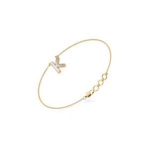 18k Gold Tennis Bracelet for Women & Girls Lab Grown Moissanite Elegant Letter K Diamond Bracelet - Product Image 1