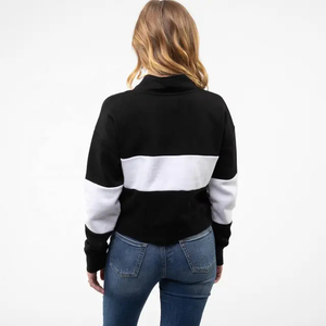 Venta al por mayor liso personalizado cuello redondo sudadera pulóver sudadera transpirable de gran tamaño en Blanco polar Unisex mujer sudadera - Product Image 5