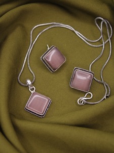 สร้อยคอจี้หิน monalisa จากนักออกแบบชาวเยอรมันพร้อมต่างหูสร้อยคอสีเงินแท้แบบลำลองสำหรับผู้หญิง - Product Image 2