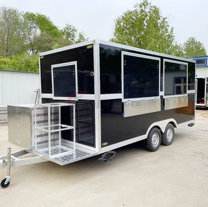 Source Factory16ft Commercial Food Vans Concession Street <strong>Mobile</strong> Truck Cart Fast Food <strong>Trailer</strong> With Full <strong>Kitchen</strong> for Sale USA - Product Image 1