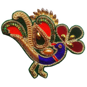 Embroidery Neck Iron-On Peacock Patches for Clothes Jackets Jean's Blouse Saree Decorative Dress Decoration <b>Fashion</b> <b>Accessories</b> - Product Image 1