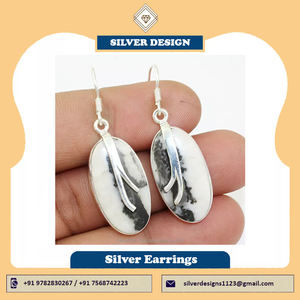 ต่างหูพลอยเทอร์ควอยส์925พลอยเทอร์ควอยซ์สังเคราะห์สีเงินสเตอร์ลิงธรรมชาติดีไซน์ใหม่เครื่องประดับชั้นดี - Product Image 2