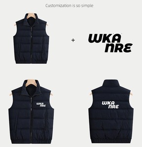 เสื้อกั๊กแฟชั่นสำหรับผู้ชายแบบลำลองสำหรับ3D แบบทีมเสื้อวอร์มบุนวมหนาผ้าฝ้ายพิมพ์ลายตามสั่งสำหรับฤดูหนาว - Product Image 4