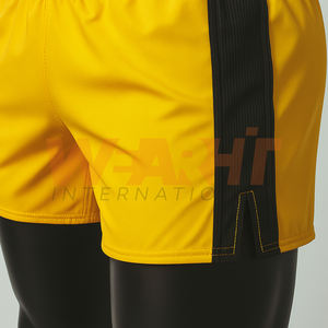 Personalizado amarillo y negro de cintura media MMA Kickboxing pantalones cortos de entrenamiento Casual sólido patrón Bermud - Product Image 3
