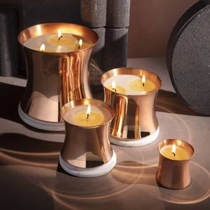 Grand lot de 3 bols en métal plaqué cuivre en forme de bougie Veseels Bocaux de table parfumés les plus vendus - Product Image 2