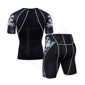 Ensemble de compression MMA à impression numérique personnalisée de haute qualité pour hommes Survêtements de compression à motif solide pour la saison de printemps - Product Image 2