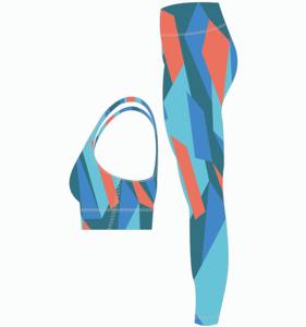 Ensemble de yoga sans couture personnalisé en gros OEM pour femmes, impression par sublimation 3D, vêtements de sport pour la salle de sport, la course à pied - Product Image 5