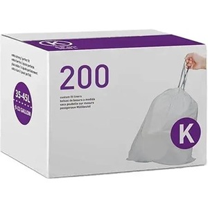 Bolsas de Basura simplehuman Code K Custom Fit con Cordón, en Paquetes Dispensadores, 100 Unidades, 35-45 Litros / 9.2-12 Galones, Blancas - Product Image 3