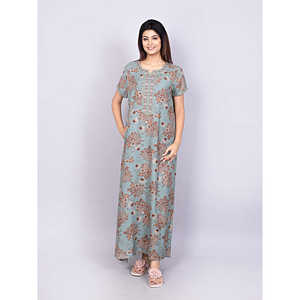 Conjunto de Bata de Noche Estampada de Estilo Alpino con Bolsillo Lateral y Bordado en el Escote, Tejido Suave, para Novias, ODM Personalizable, con Cordón Ajustable, 3 Piezas - Product Image 5