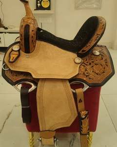 Nouveau design de selle de cheval Western Plaisir équestre en cuir pour les courses de barils directement de l'Inde pour l'équitation - Product Image 1