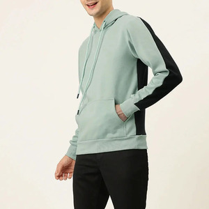 Sweat à capuche en molleton de coton léger pour homme avec logo personnalisé, OEM ODM, vente en gros, sweat à capuche uni de qualité supérieure, streetwear - Product Image 3