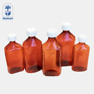 Bouteilles de médicaments liquides avec bouchons - Plastique/PET rouge foncé - Product Image 3