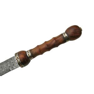 Épée viking en acier damas fait main avec fourreau en cuir, jouet en métal historiquement précis pour l'exposition, unisexe - Product Image 4