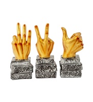 Sculpture abstraite décorative élégante pour l'intérieur, modèles de mains en métal massif, accessoires de table pour salon, articles de décoration pour la maison