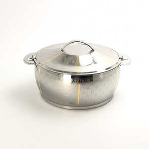 Casserole isotherme en acier inoxydable avec garniture dorée, design moderne et luxueux, écologique, durable, réchauffe-aliments, plat de service avec couvercle - Product Image 6