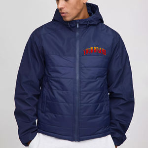 เสื้อแจ็คเก็ตพัฟเฟอร์สตรีทแวร์น้ำหนักเบาสำหรับผู้ชาย ผลิตตามสั่ง OEM/ODM ผ้าโพลีเอสเตอร์ 100% มีฮู้ด ปิดด้วยซิป - Product Image 5