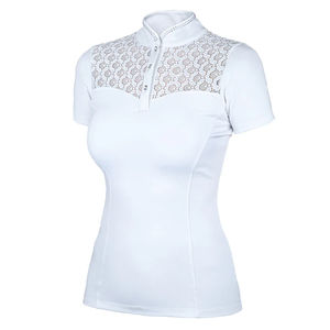 Chemises d'équitation pour femmes, manches courtes, dentelle, spandex/nylon, extensible dans les quatre sens, séchage rapide, personnalisable - Product Image 4