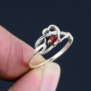 แหวนพลอยโกเมนเงินสเตอริง925แหวนเครื่องประดับทำด้วยมือเงินสไตล์ Boho สำหรับผู้หญิงของขวัญแต่งงานสำหรับภรรยา - Product Image 4
