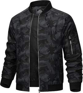 Blouson bombardier pour homme léger et décontracté, manteau coupe-vent zippé avec poche pour le printemps et l'automne - Product Image 5