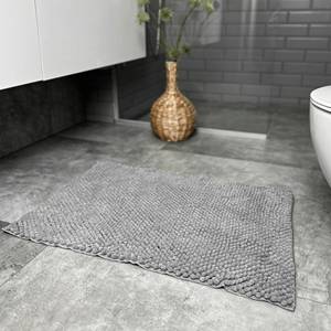 พรมห้องน้ำไมโครไฟเบอร์สีเทาสับปะรดกันลื่น ซักได้ ขนาด 50x80 ซม. - Product Image 4