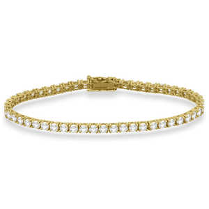 <b>14k</b> Yellow <b>Gold</b> Eternity Diamond Tennis <b>Bracelet</b> 5.51ct Fashionable Jewelry Accessory - Product Image 1