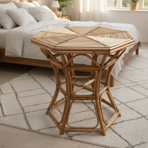 Conjunto de Jardín Minimalista y Duradero de Ratán Hexagonal Ecológico - Muebles de Exterior Cómodos para Dormitorio y Sala de Estar Ecológicos - Product Image 2