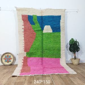 Alfombras de Lana Hechas a Mano Marroquíes, Auténticas Alfombras Bereberes, Lana Natural, Artesanía Artesanal, Tamaño y Colores Personalizables, Alta Calidad - Product Image 1