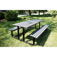 Table de pique-nique de parc extérieur commercial Tables et chaises intégrées dans l'espace de loisirs du parc Ensembles de table en aluminium