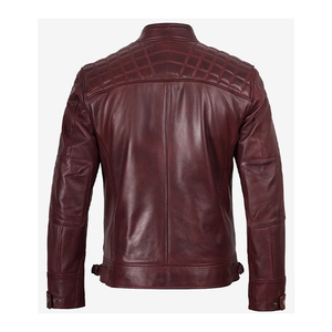 Chaqueta de Cuero Vacuno Original de Moda 2026 OEM para Hombre, Cuello Alto, Bolsillos con Cremallera, Impermeable, Alta Calidad, MOQ Bajo - Product Image 2
